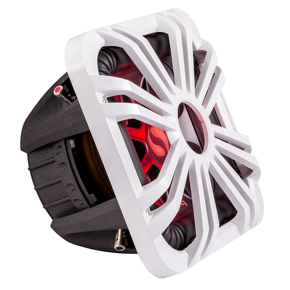 Rejilla para subwoofer cuadrado KICKER de 10" p/ 11S10L7 y 44L7S10 - Blanca, iluminación LED