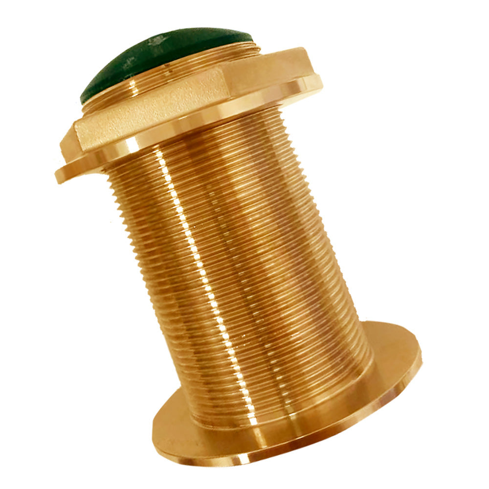 Echonautics Bronze Low-Profile Thru-Hull Low-Frequency CHIRP Transducer - 300W, 18° Tilt, 40-75kHz