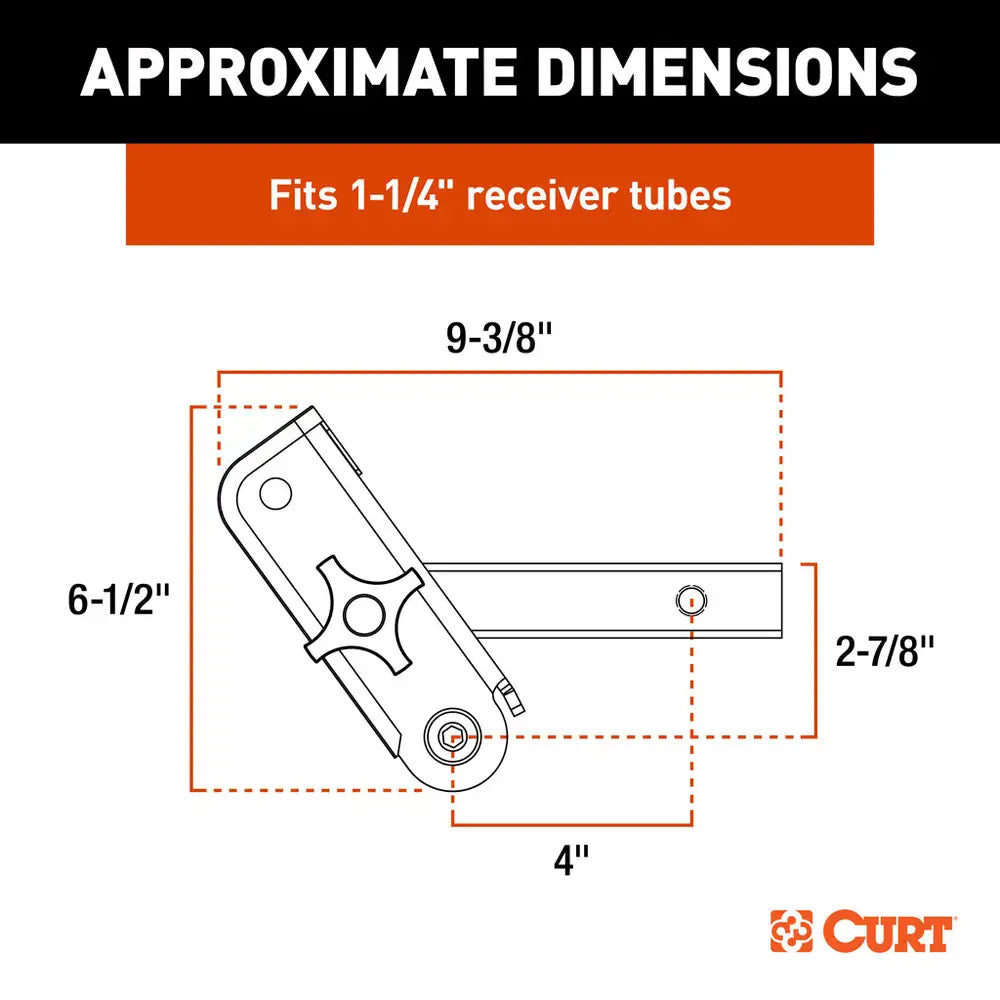 Vástago receptor CURT ActiveLink de 1-1/4" - Hasta 3500 lbs