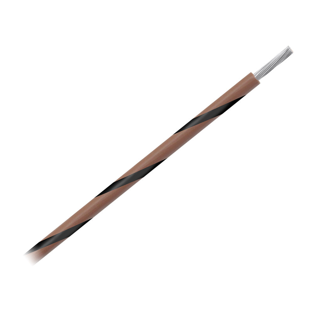 Cable Marino Rayado de Calibre 14 AWG de 1000' en Bobina - Marrón con Raya Negra