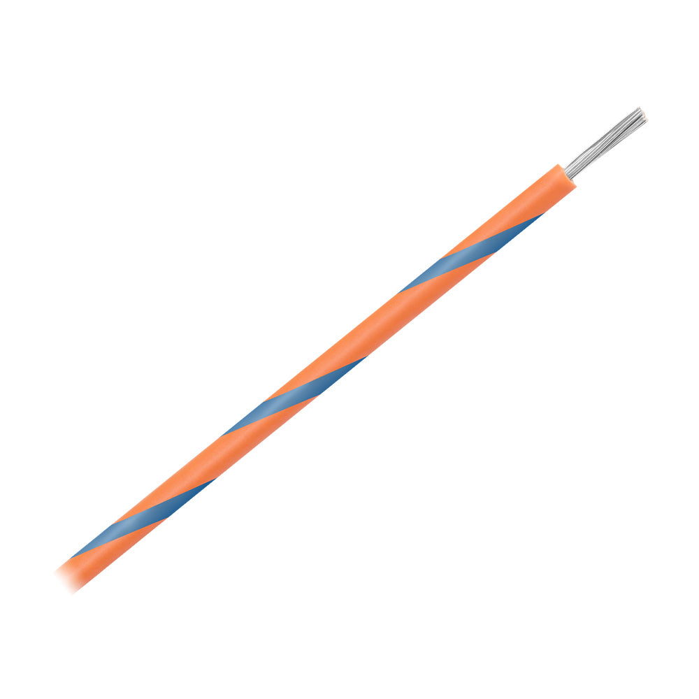 Cable marino Pacer de calibre 16 AWG con franjas, carrete de 500 pies - Naranja con franja azul