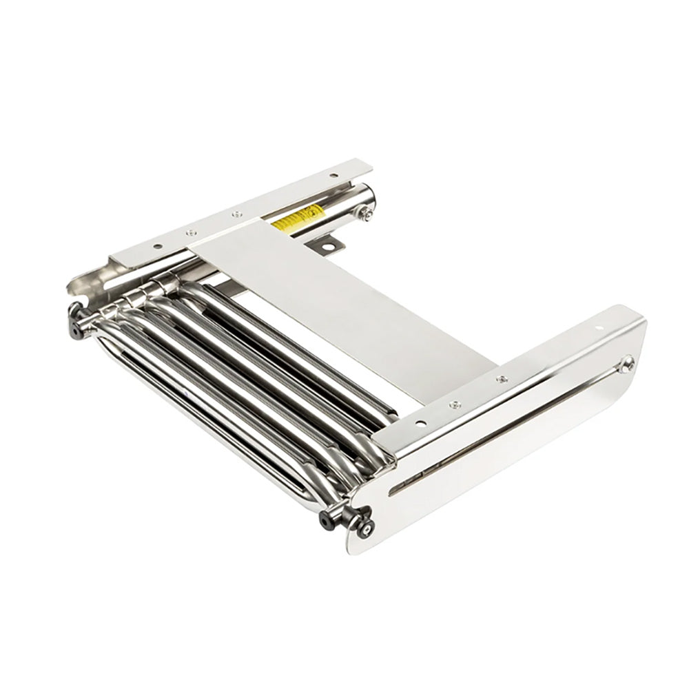 Escalera telescópica de 4 peldaños para montaje bajo plataforma, acero inoxidable 304, Whitecap