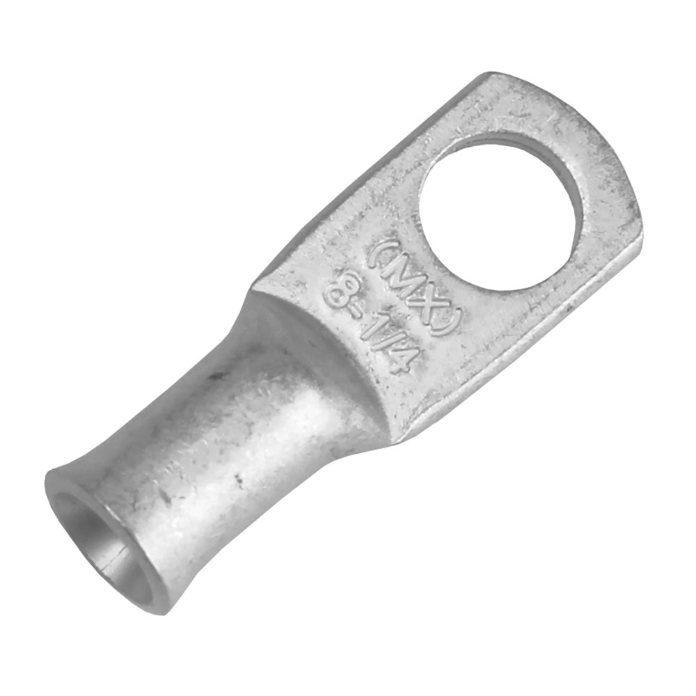Terminal de anillo estañado Pacer 8 AWG - Tamaño de perno de 1/4" - Paquete de 10