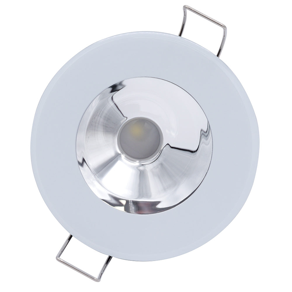Downlight LED de montaje empotrado Lumitec Illusion - Espectro RGBW - Blanco frío - Carcasa blanca - Reflector cromado