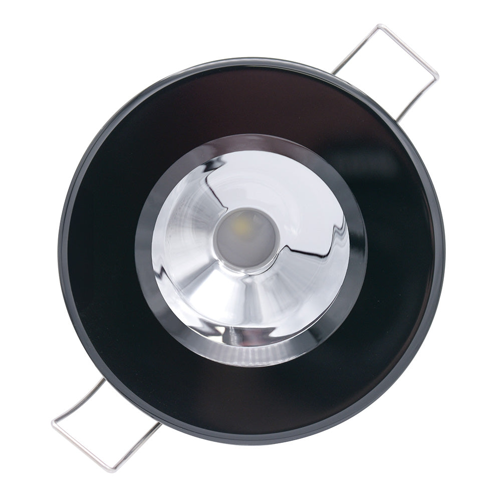 Downlight LED empotrable Lumitec Illusion - Spectrum RGBW - Blanco frío - Carcasa negra - Reflector cromado