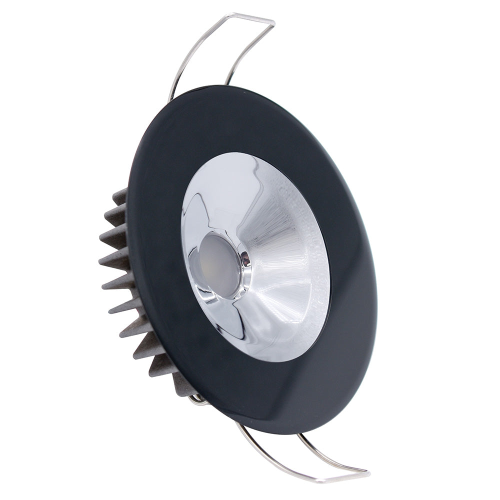 Downlight LED empotrable Lumitec Illusion - Spectrum RGBW - Blanco frío - Carcasa negra - Reflector cromado