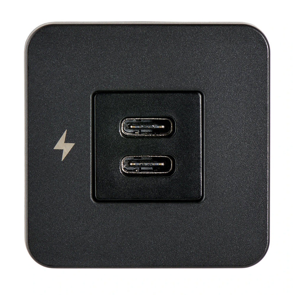 Toma de carga USB-C para interiores Scanstrut TILE - 12/24V - Bisel negro