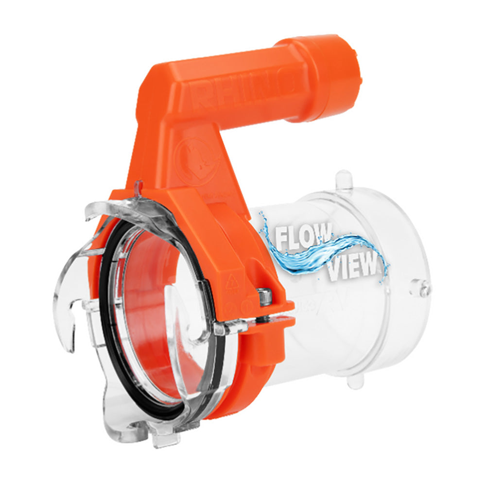 Extensor de manguera de alcantarillado para vehículos recreativos Camco Rhino PRO: extensión de manguera de alcantarillado de 5 pulgadas, mango con agarre de torsión y linterna LED integrada