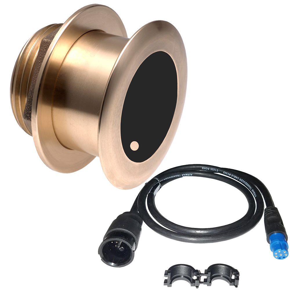 Transductor pasacascos de bronce Airmar B175M de 0 grados y 1kW para Garmin con conector de 8 pines