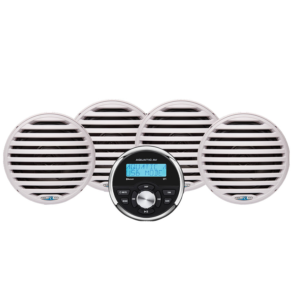Kit de estéreo/altavoces de calibre económico Aquatic AV - Blanco