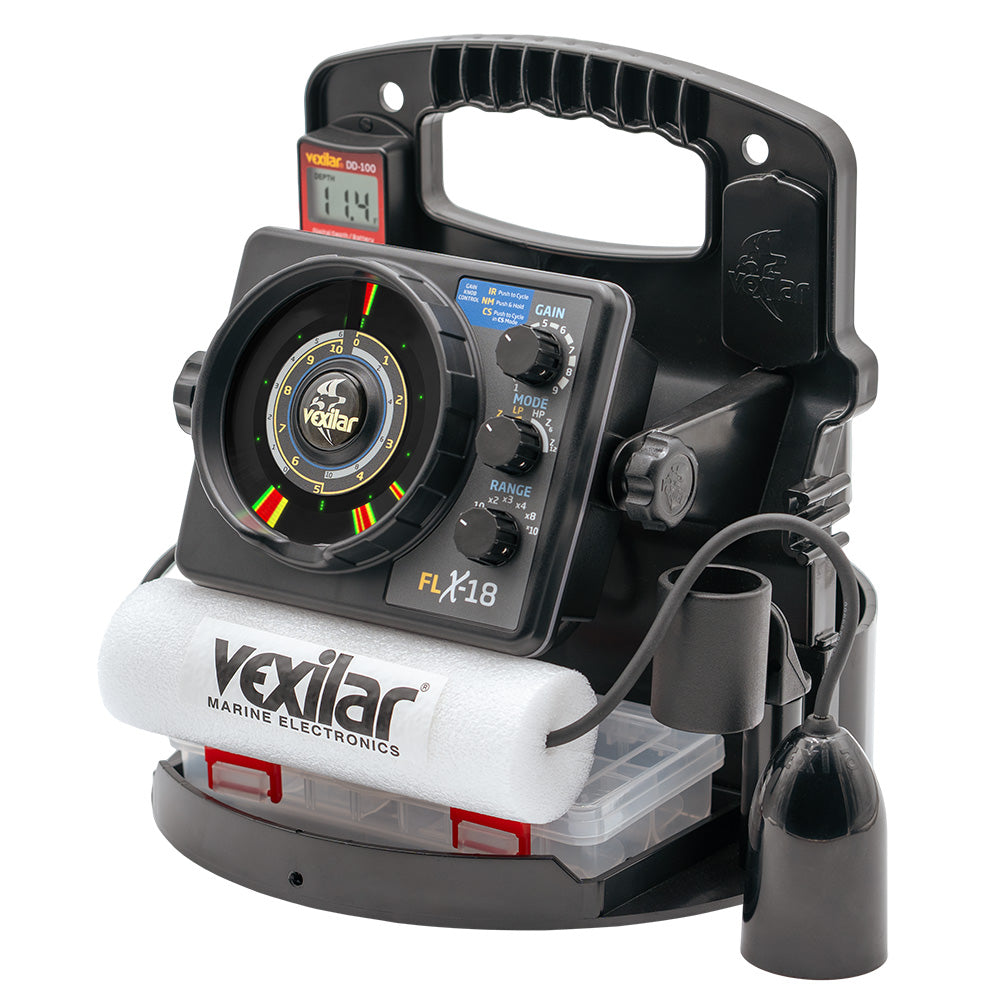 Sistema de pesca Vexilar FLX-18 Pro Pack II con Ice-Ducer de 12 grados y DD-100