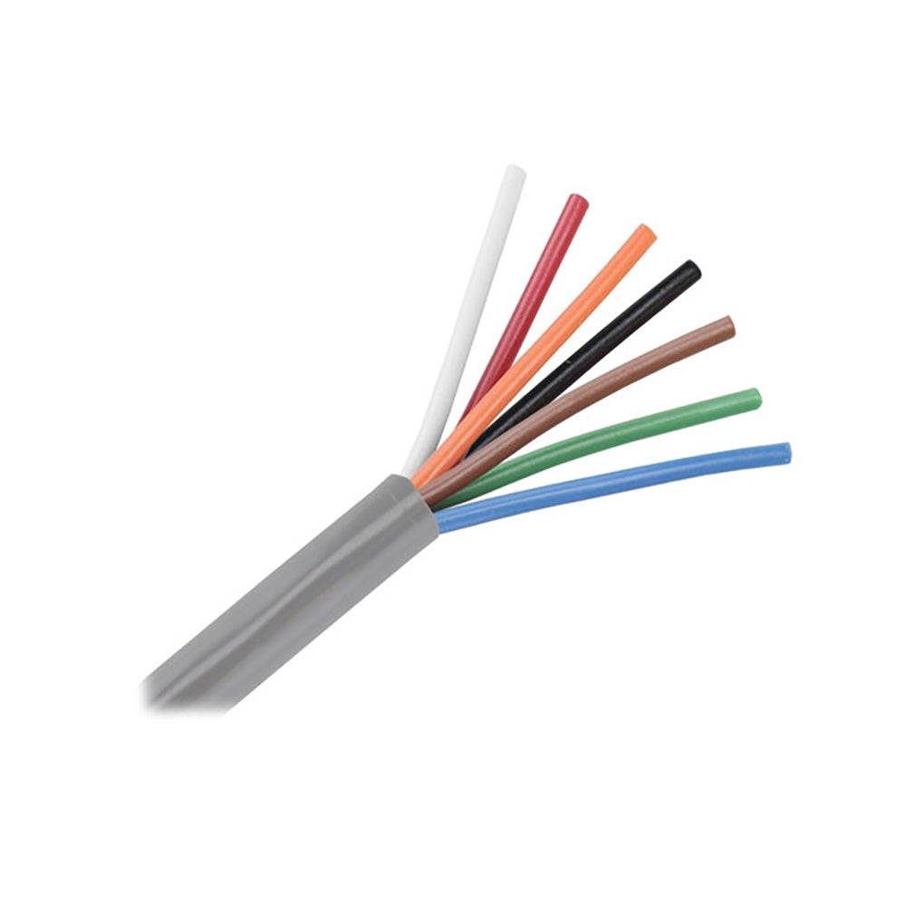 Cable de 7 conductores sin blindaje Pacer - 100' - 18/7 AWG - Blanco, Rojo, Naranja, Negro, Marrón, Verde y Azul