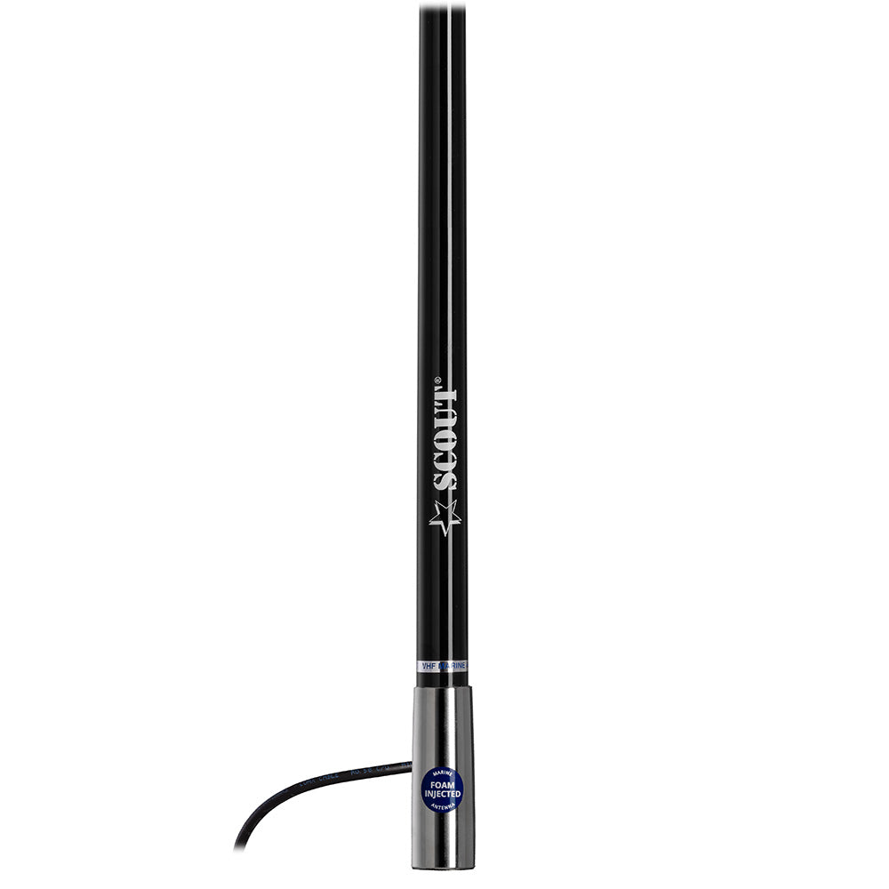 Antena de fibra de vidrio Scout Titan Series de 4 pies, negra, AM/FM