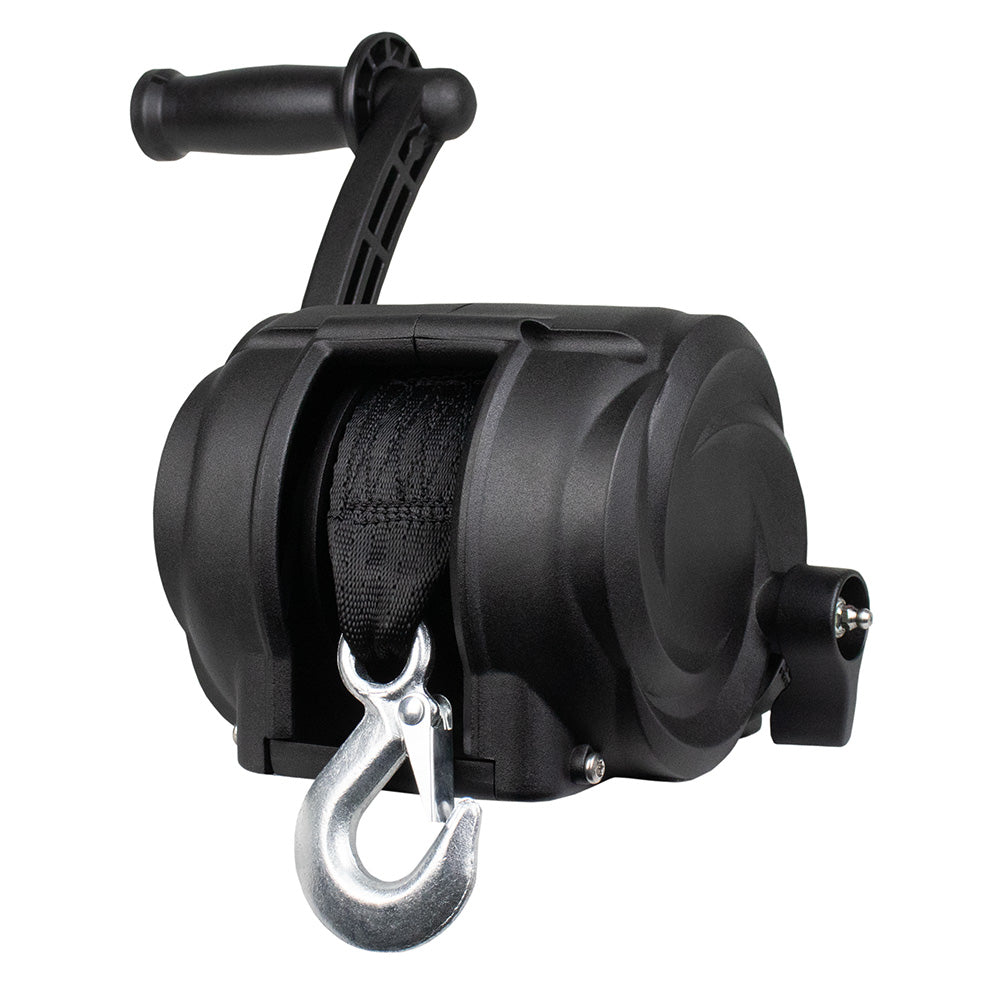 Cabrestante Powerwinch Serie Premier 2000lb, 8", brazo de manivela - negro carbono