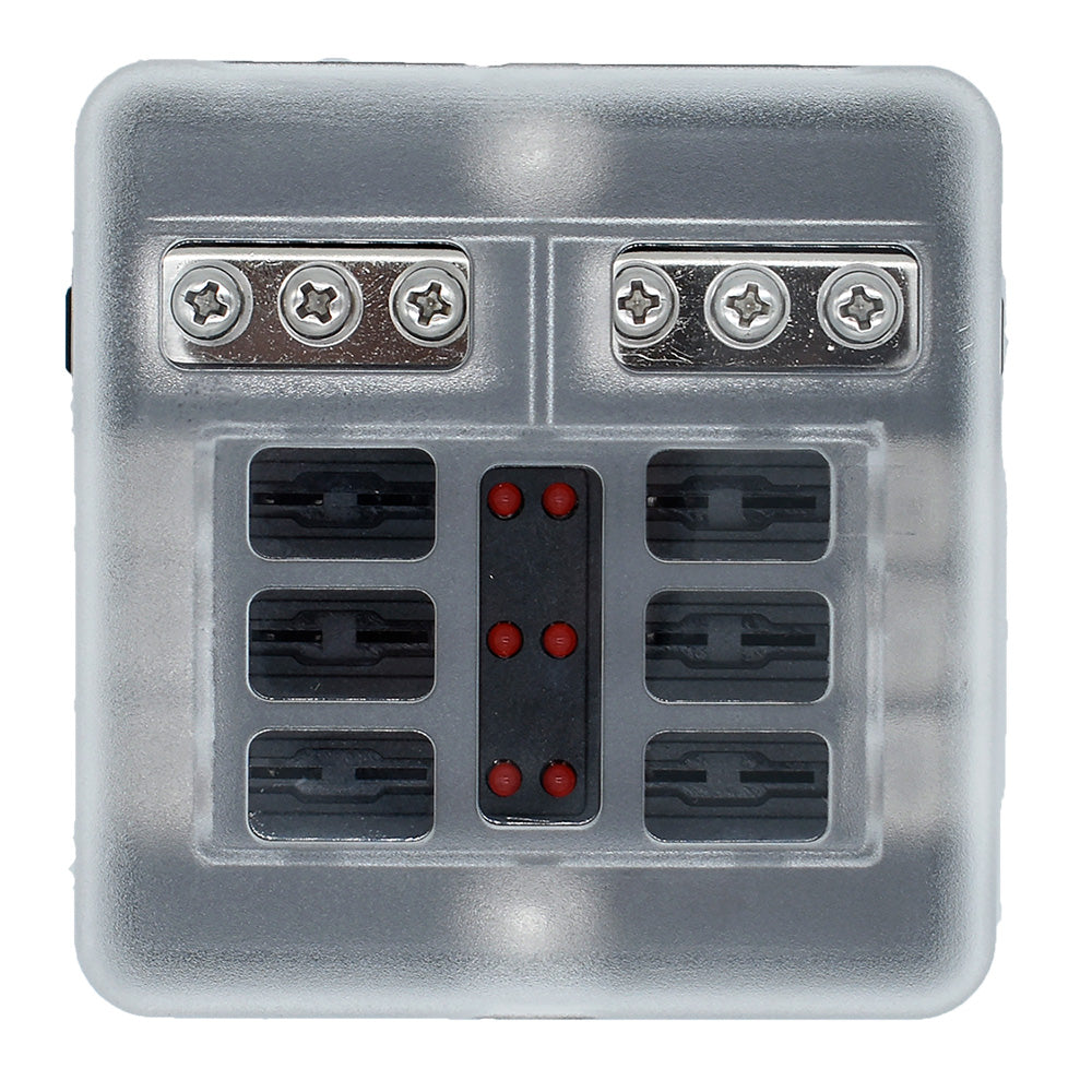Bloque de fusibles de 6 posiciones Bluewater con LED