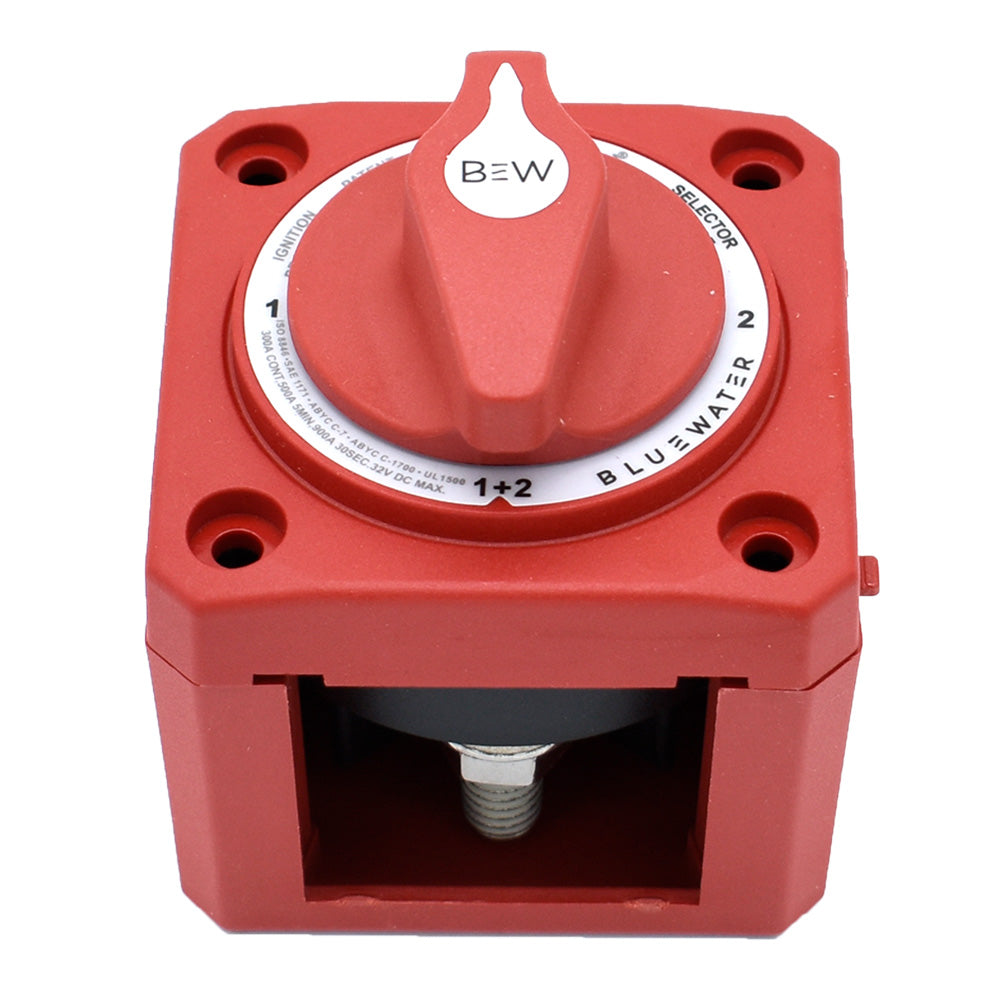 Interruptor de batería Bluewater Off/1/2/Ambas - Montaje en superficie - Rojo