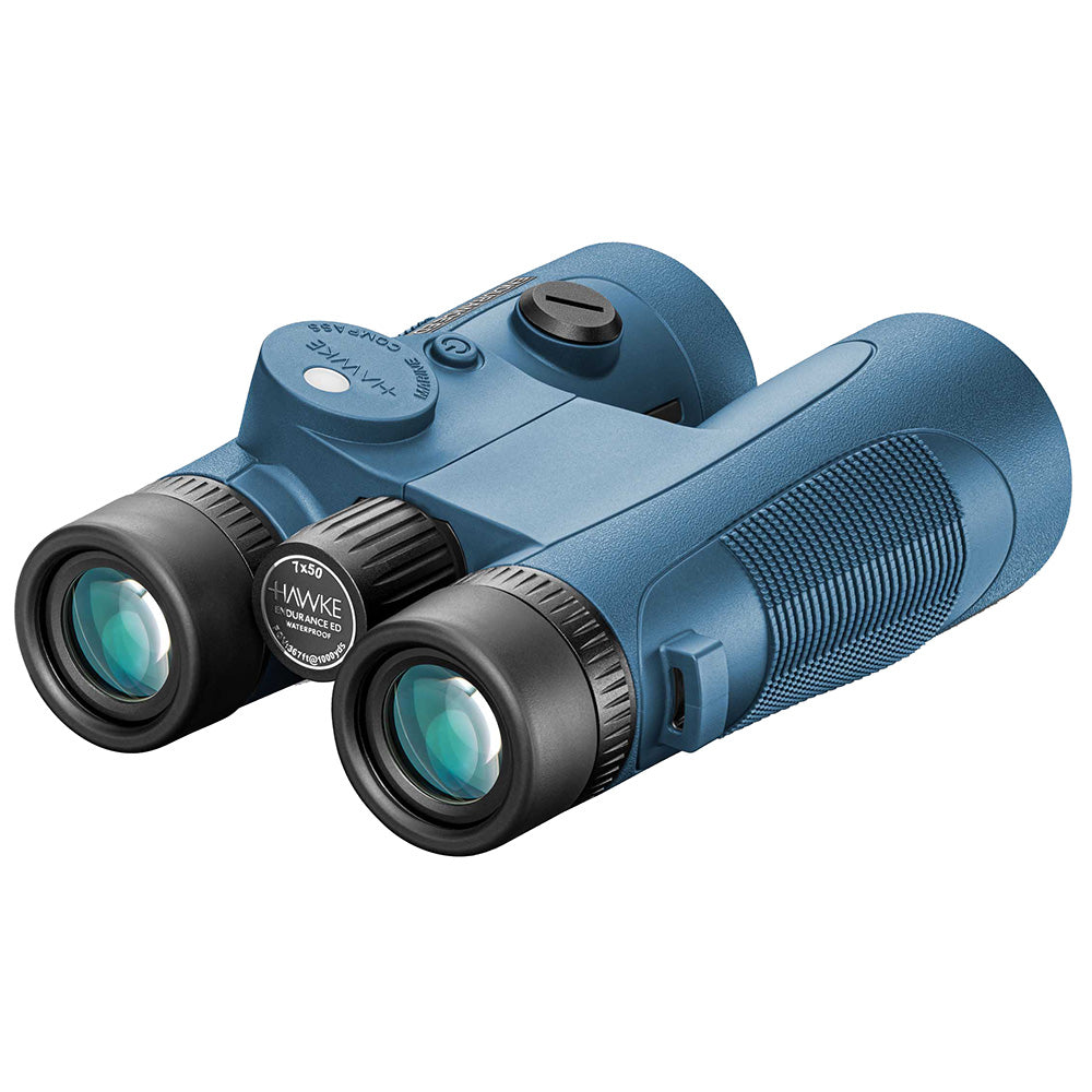Binoculares marinos Hawke Optics Endurance ED 7x50 - Azules con brújula