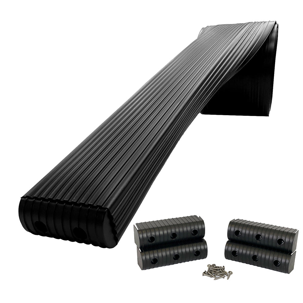 Kit Caliber BunkWrap - Negro 16' x 2" x 6" Rollo + 4 Tapas + Rollo de Herrajes + 4 Tapas de extremo y Herrajes de acero inoxidable