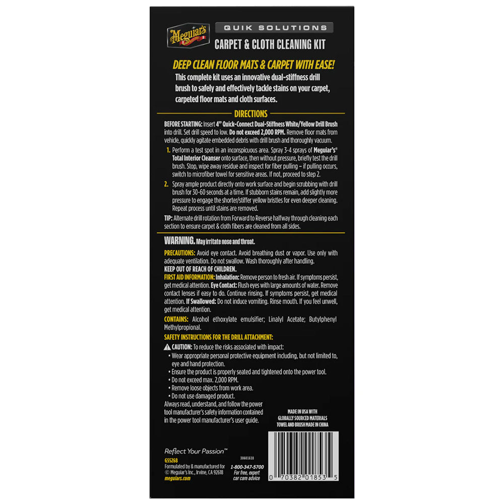 Kit de limpieza de alfombras y tapicería Quik Solutions de Meguiar's