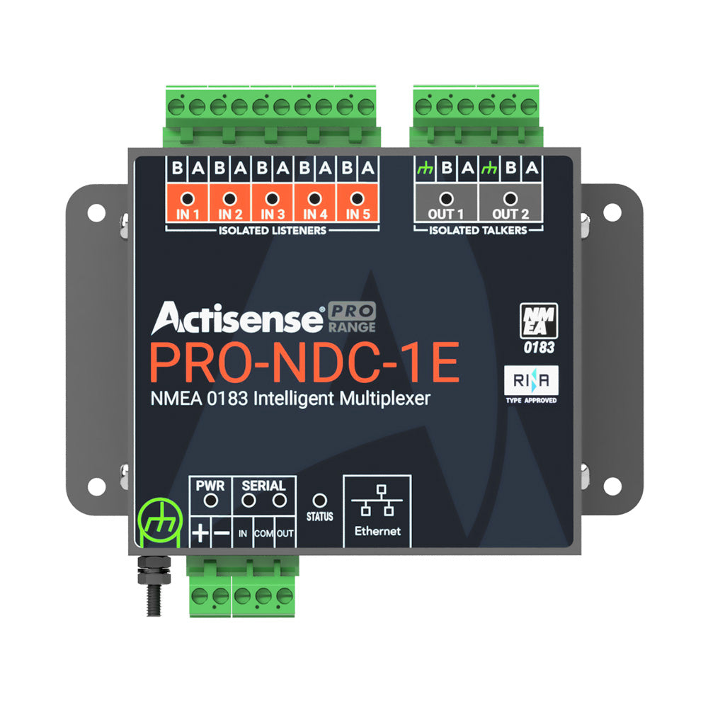 Multiplexor Actisense PRO NMEA 0183: 5 entradas y 2 salidas ISO-Drive, conexiones Ethernet y serie