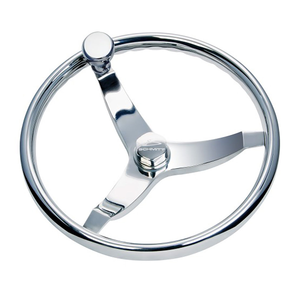 Volante de dirección Schmitt Marine Vision Elite de acero inoxidable de 15.5"