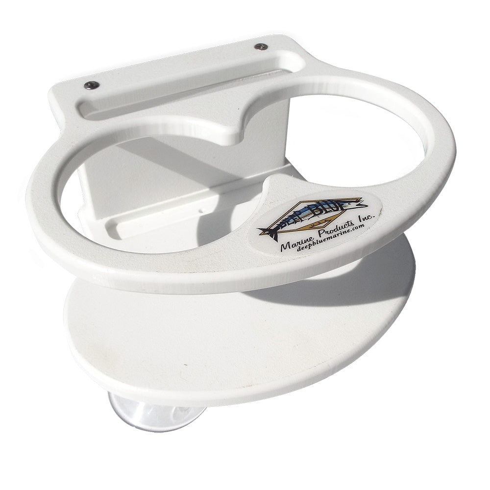 Portavasos doble para latas delgadas y teléfono móvil Deep Blue Marine - Blanco