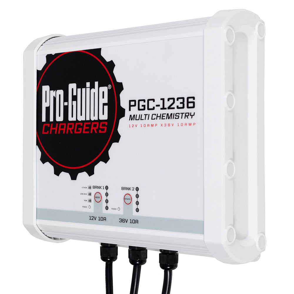 Cargador de batería a bordo Pro-Guide 2 bancos - (1) 12V / (1) 36V - 20 amperios