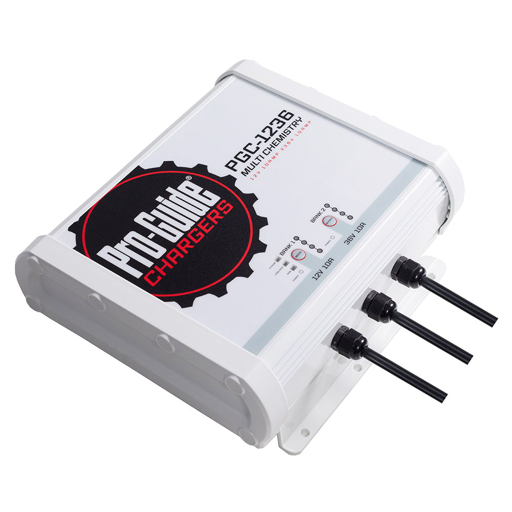 Cargador de batería a bordo Pro-Guide 2 bancos - (1) 12V / (1) 36V - 20 amperios
