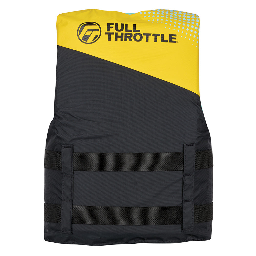 Chaleco salvavidas de nailon Full Throttle para adolescentes - Amarillo/Negro