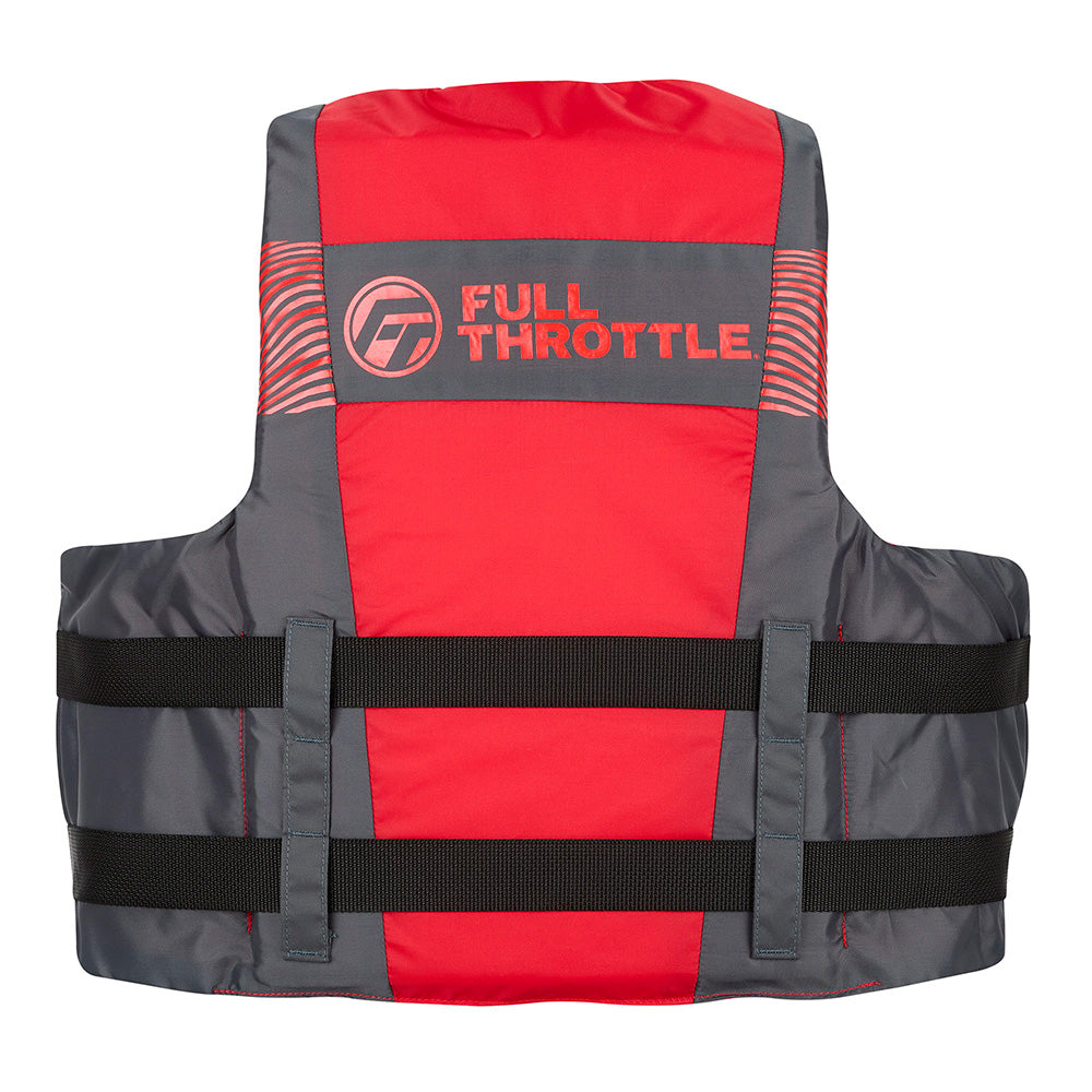Chaleco salvavidas de nailon Full Throttle para adultos - L/XL - Negro/Rojo