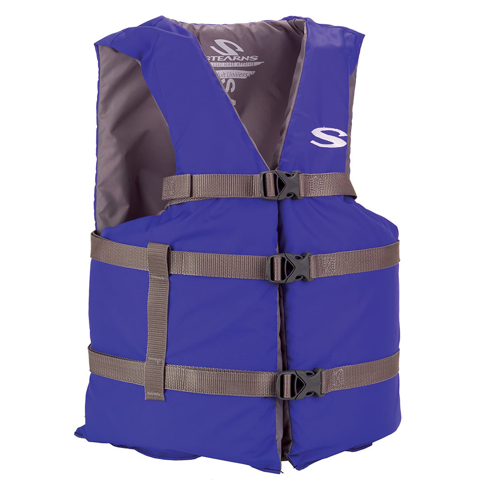 Chaleco salvavidas para adulto Stearns, aprobado por la USCG, tipo III PFD - Azul - Talla extra grande