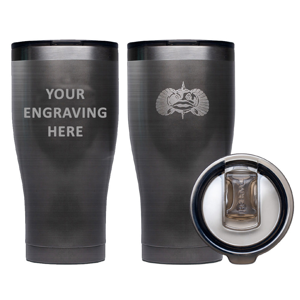 Vaso térmico de 20 oz Toadfish con grabado personalizado y base antideslizante - Grafito *Cantidad mínima de pedido de 25 unidades