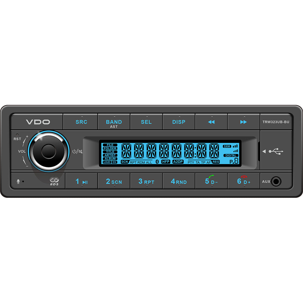 Radio VDO 24V con sintonizador FM RDS/MP3/WMA/USB/Bluetooth - Iluminación azul