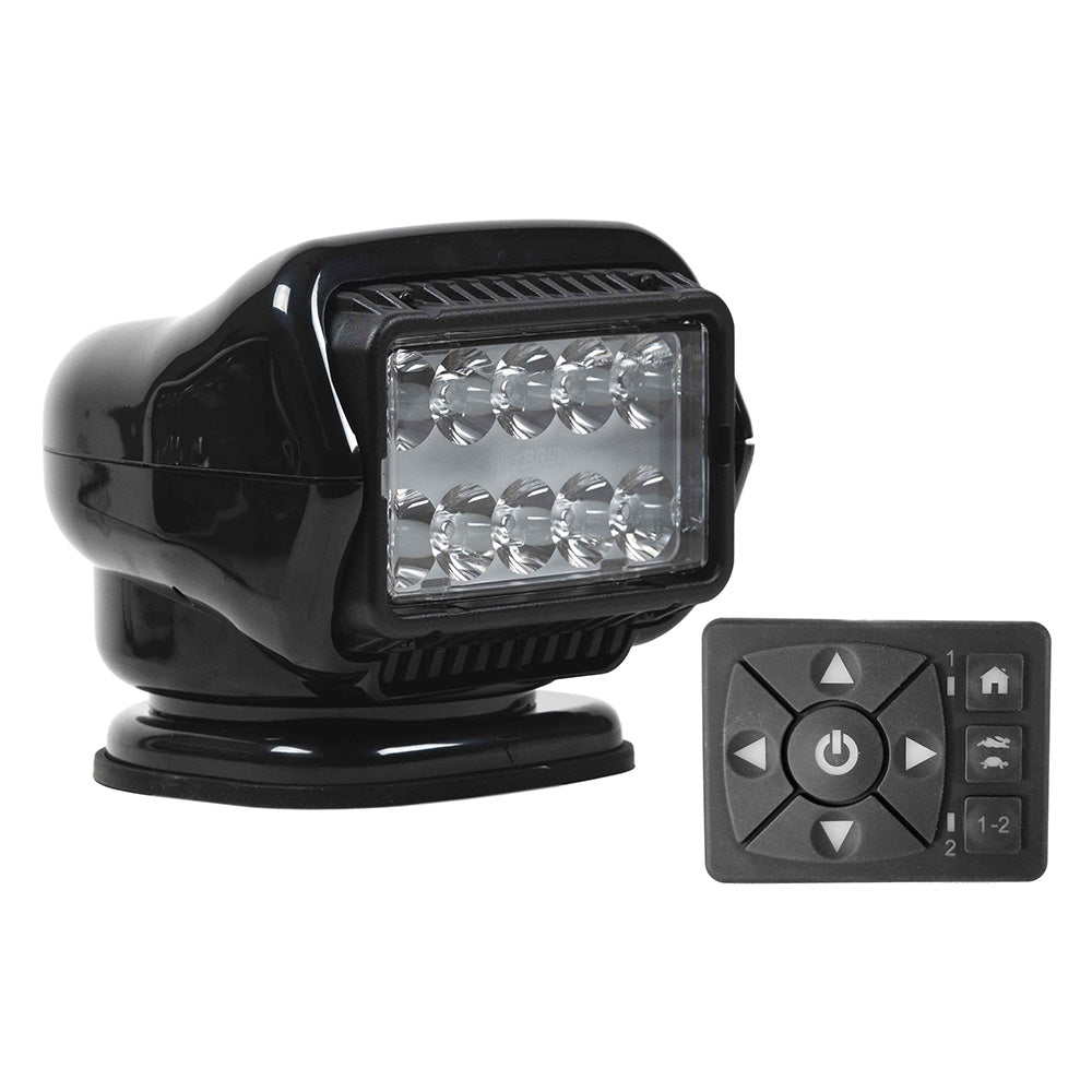 Foco híbrido LED serie ST Golight Stryker - Montaje permanente - Mando con cable para salpicadero - 12 V - Negro