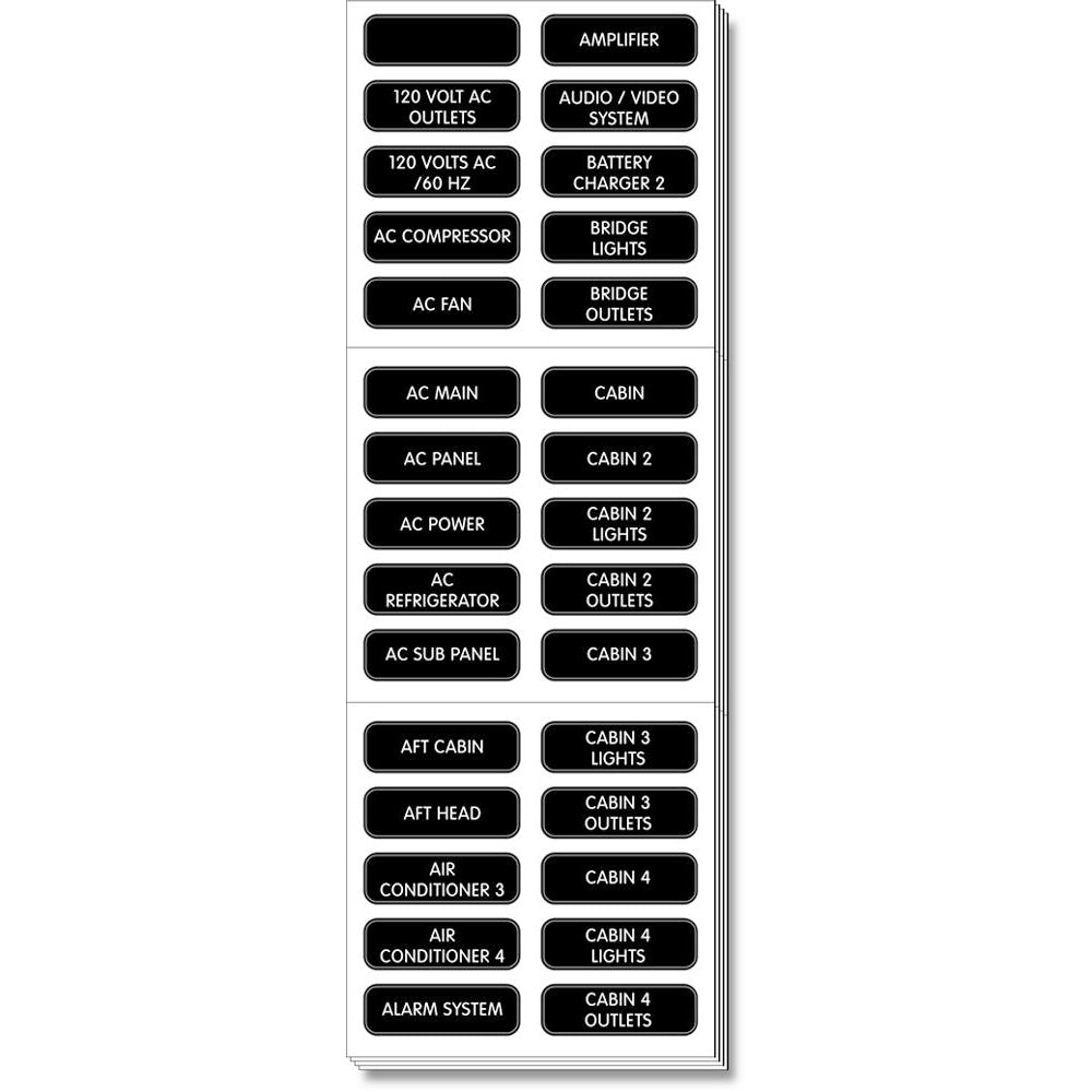 Juego de etiquetas Blue Sea 8067 AC Panel Extendido 120