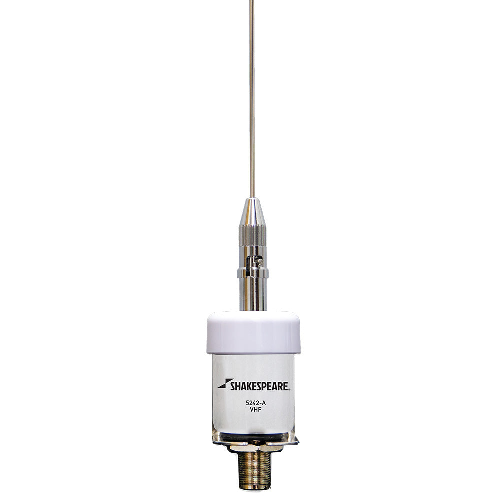 Antena Shakespeare VHF de 36 pulgadas, 5242-A, látigo de acero inoxidable, perfil bajo, alimentada por el extremo - Sin cable