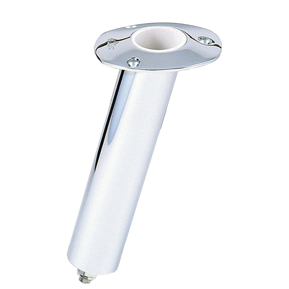 Cañero de base giratoria de 15° de acero inoxidable de Lee - Mediano - Tubo de 2" de diámetro exterior X 6.5" para mangos curvos pequeños