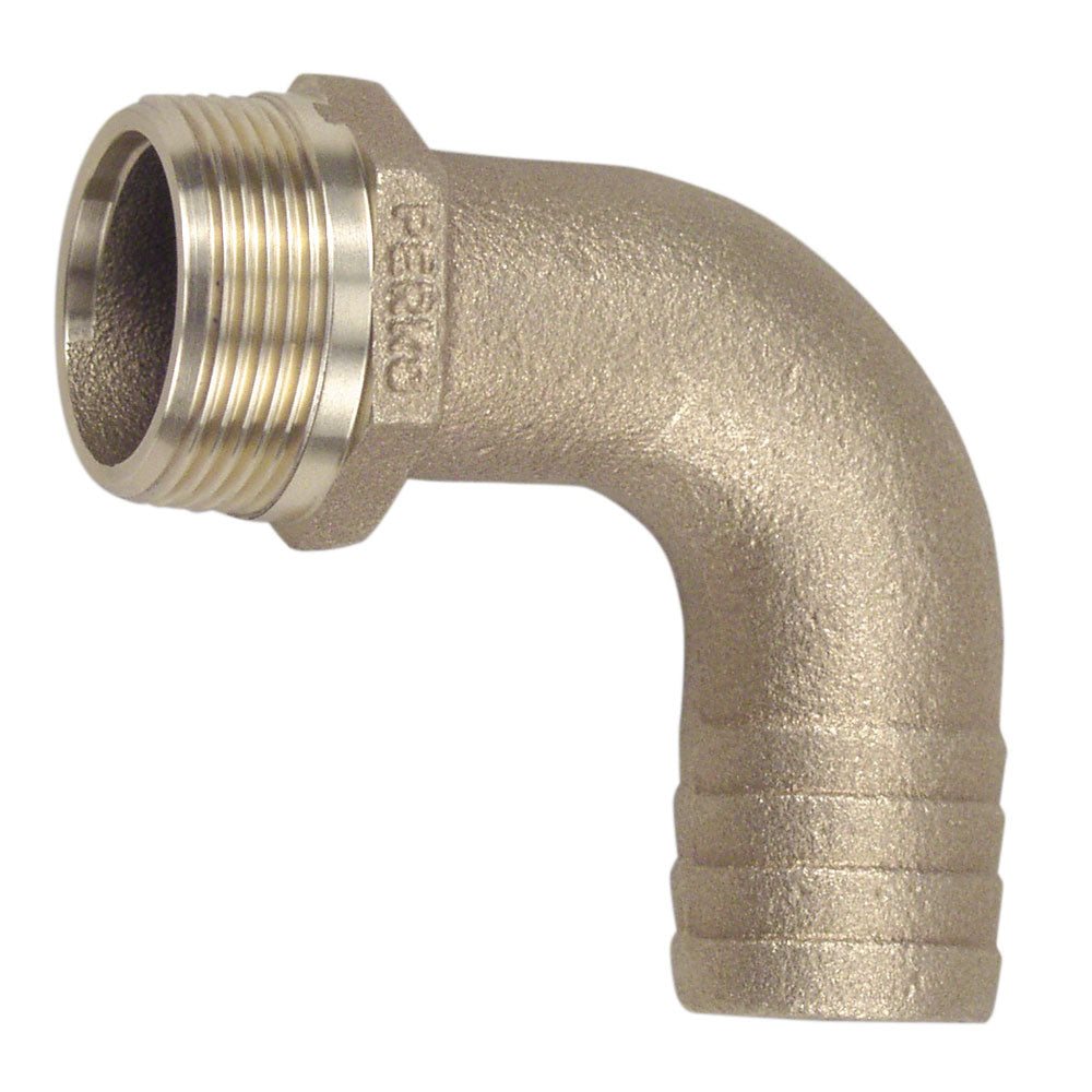 Adaptador de tubería a manguera Perko de 2", 90 grados, bronce, HECHO EN EE. UU.