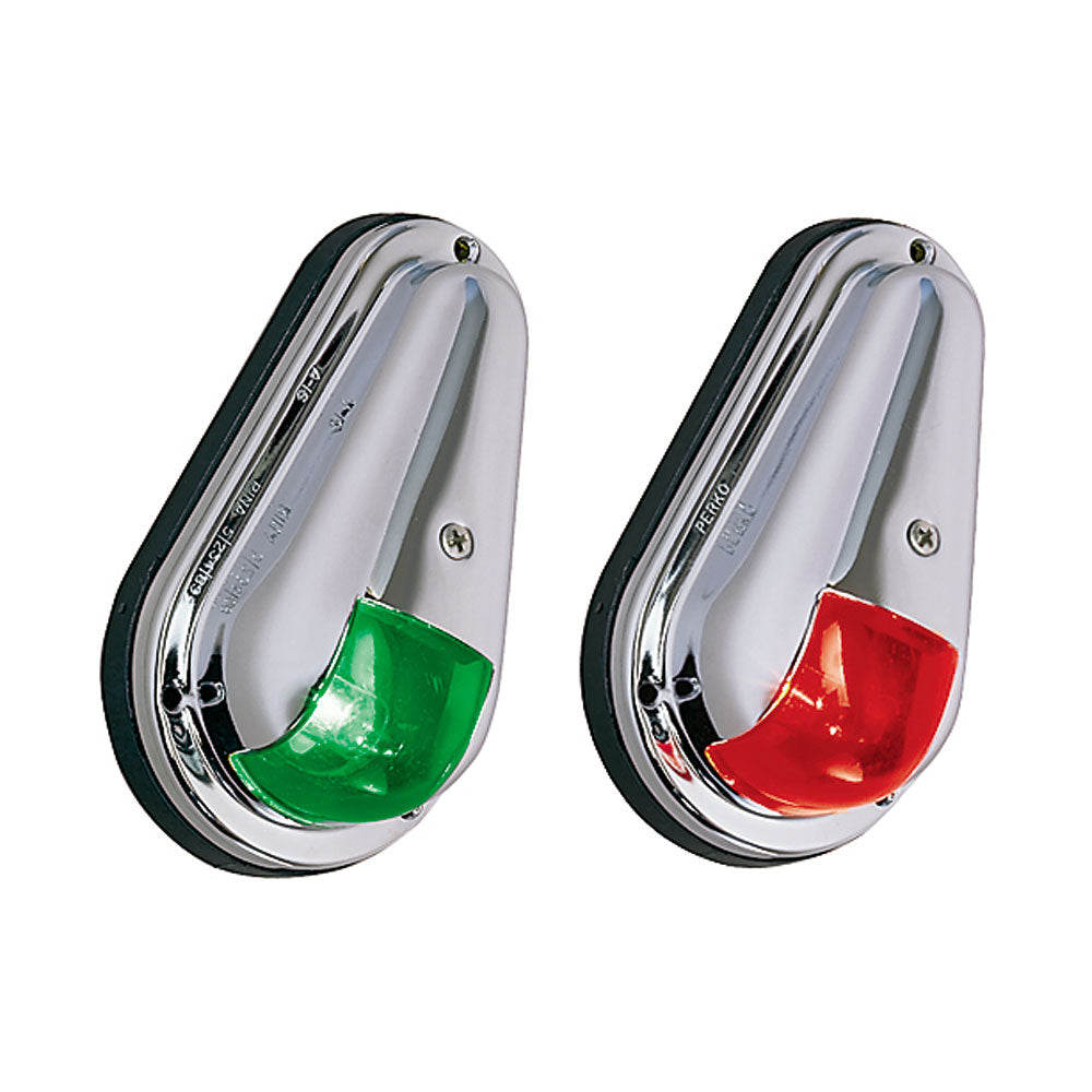 Luces laterales de montaje vertical Perko de 12V de latón cromado FABRICADO EN LOS EE. UU.
