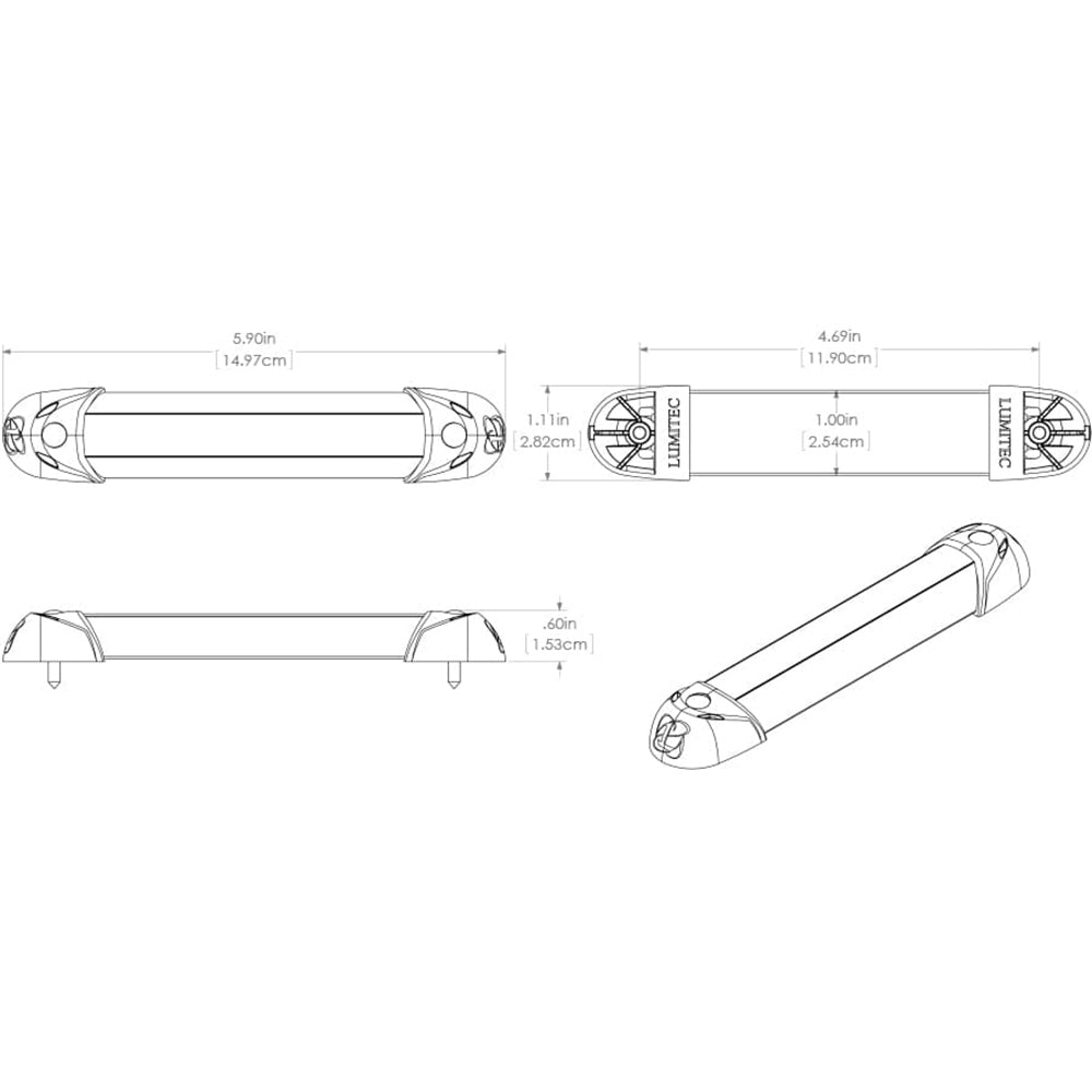 Luz Lumitec MiniRail2 de 6" - Blanco Fijo