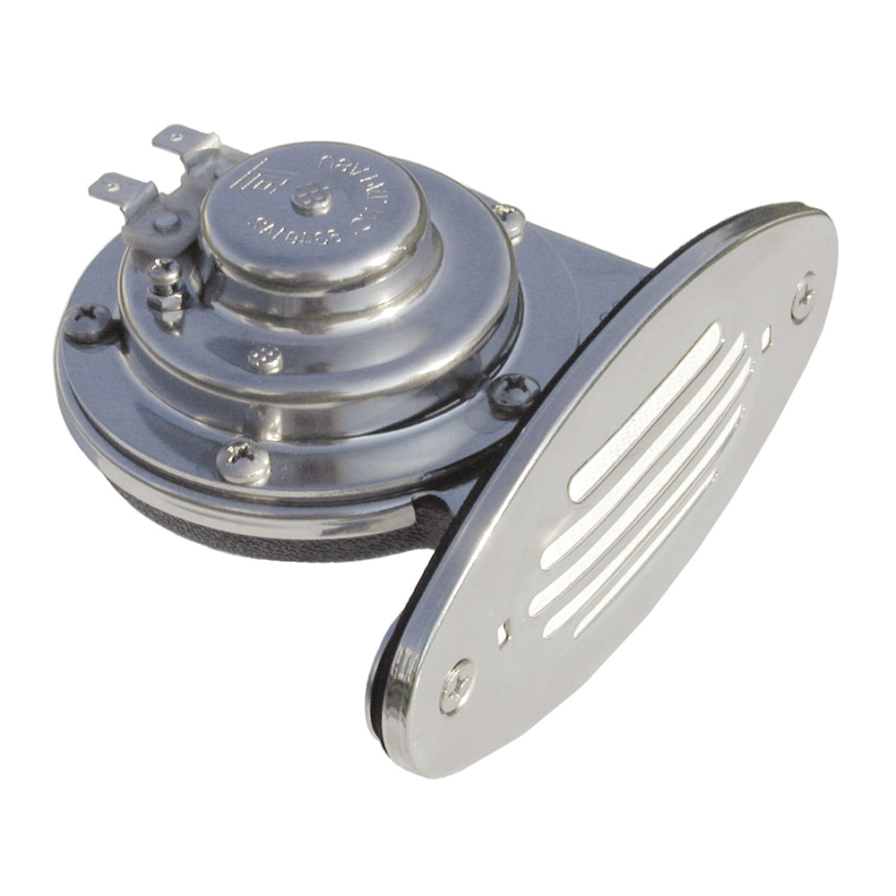 Bocina marina Schmitt de acero inoxidable mini empotrable con rejilla de acero inoxidable - 12V de tono bajo