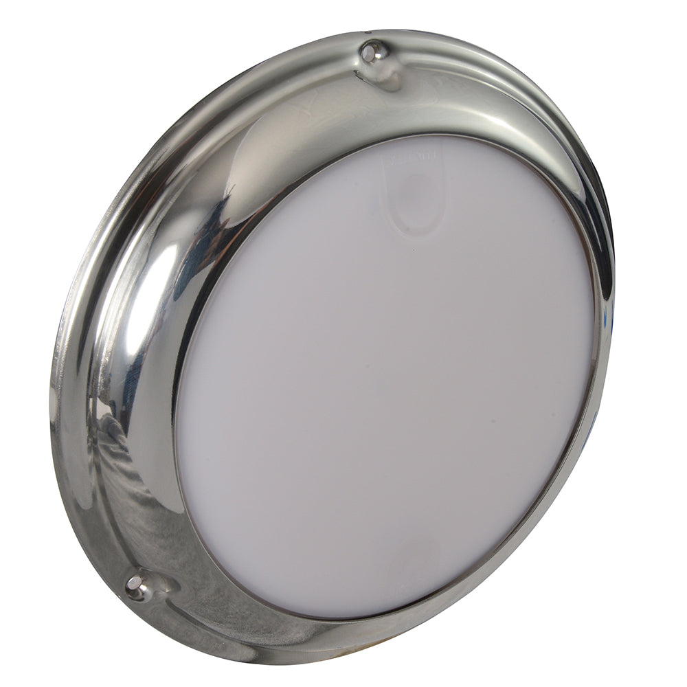 Lumitec TouchDome - Luz de cúpula - Acabado en acero inoxidable pulido - 2 colores blanco/rojo regulable