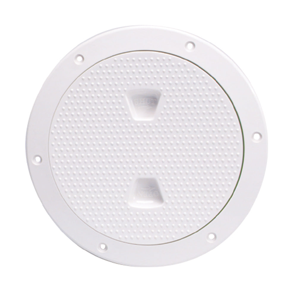 Placa de cubierta atornillable antideslizante Beckson de 6" - Blanca