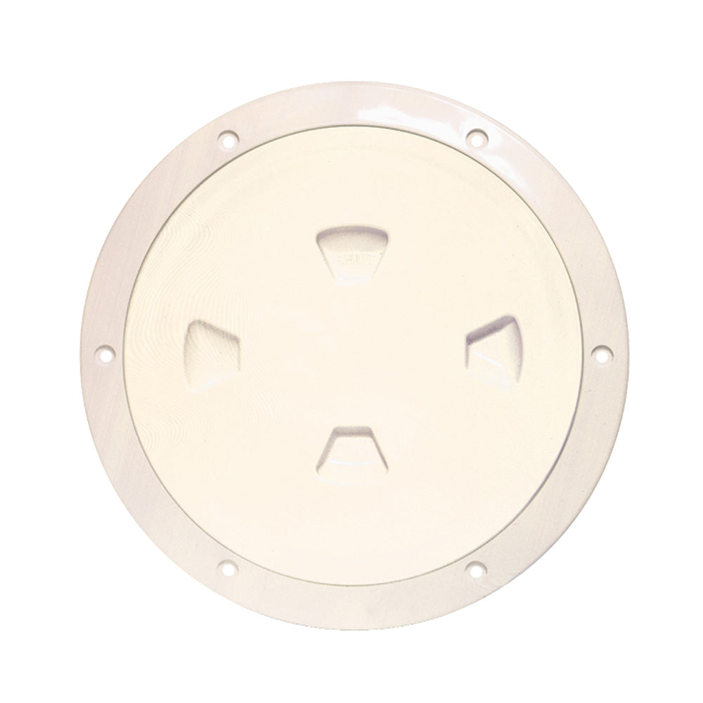 Placa de cubierta Beckson de 8" con centro liso y rosca - Beige