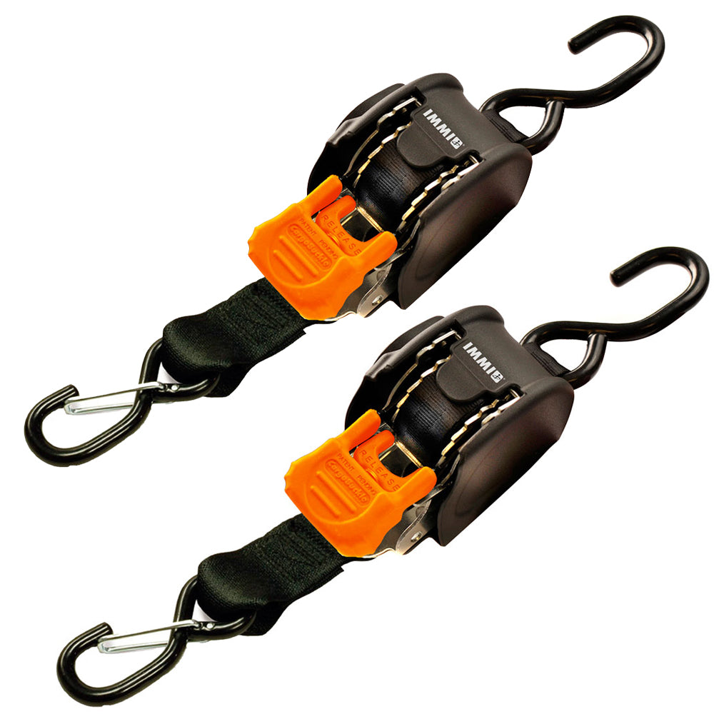 CargoBuckle Mini G3 Retráctil con Ganchos S Dobles 2,54 cm x 182,88 cm - Par