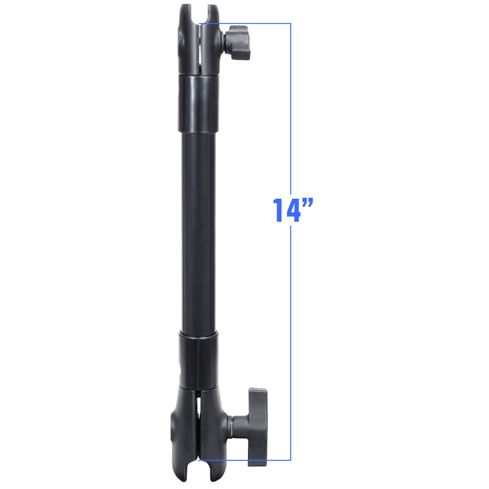 Poste de extensión RAM Mount de 14" de largo con casquillo abierto sencillo de 1" y 1.5"