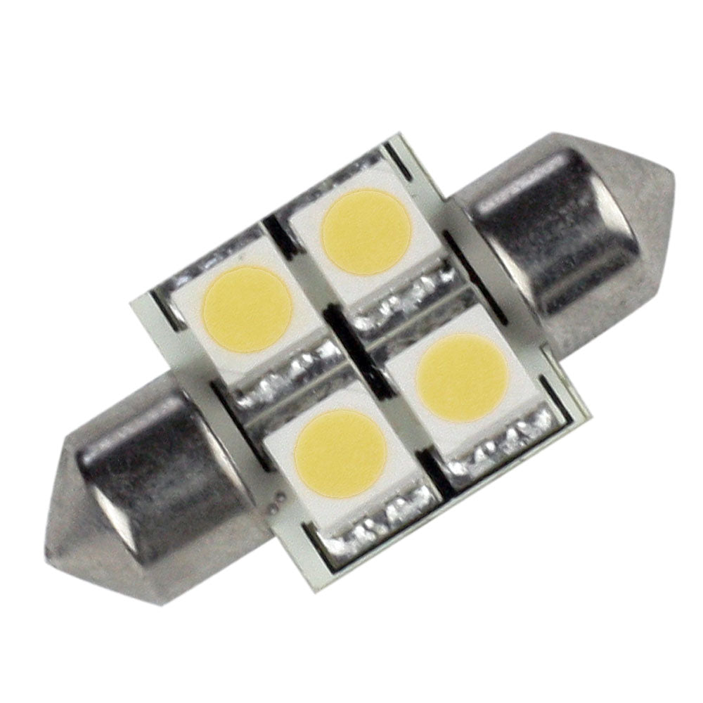 Lunasea Festón LED de una sola cara con 4 LED - 10-30VCC/0.7W/60 Lúmenes - Blanco cálido