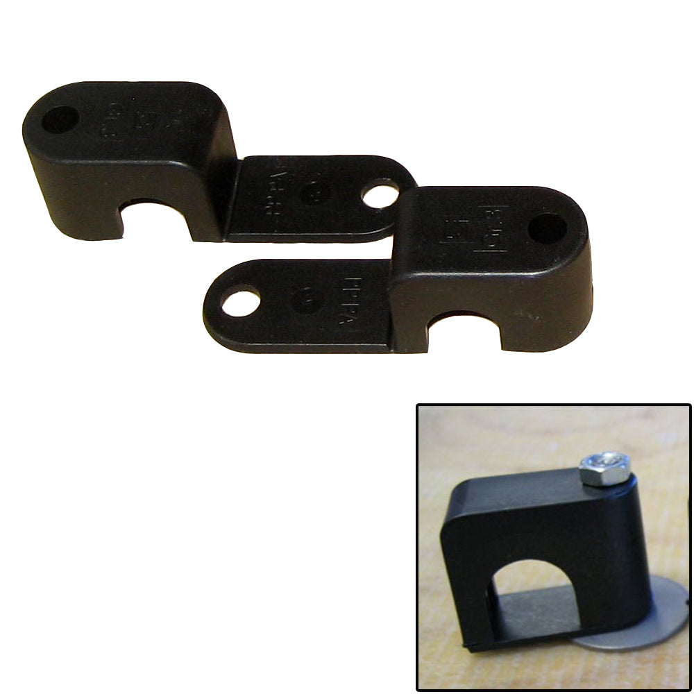 Abrazadera individual de polipropileno para montaje por soldadura para espárragos de 1/4" x 20 - DE de 1/2" - Requiere espárrago de 1.5" - Cant. 25