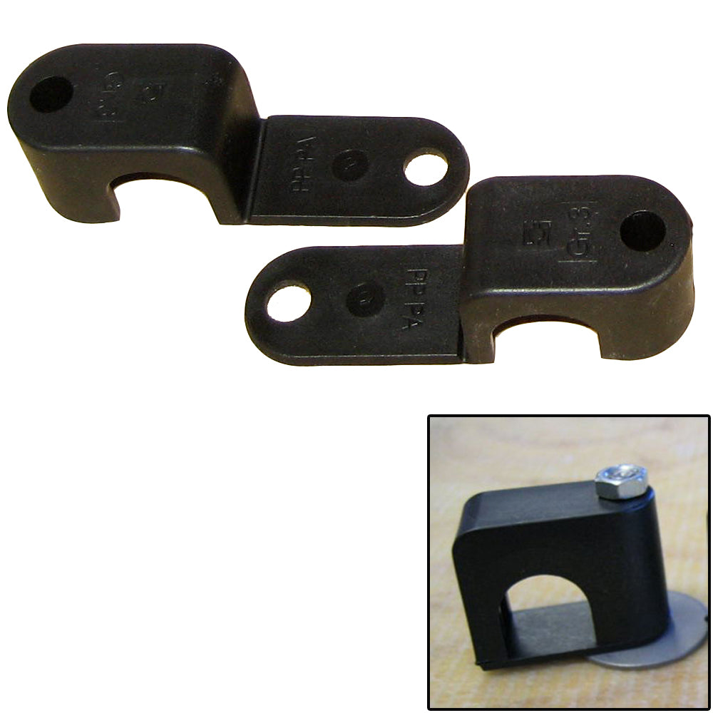 Abrazadera sencilla de polietileno para montaje por soldadura para pernos de 1/4" x 20 - Diámetro exterior 5/8" - Requiere perno de 1.5" - Cant. 25