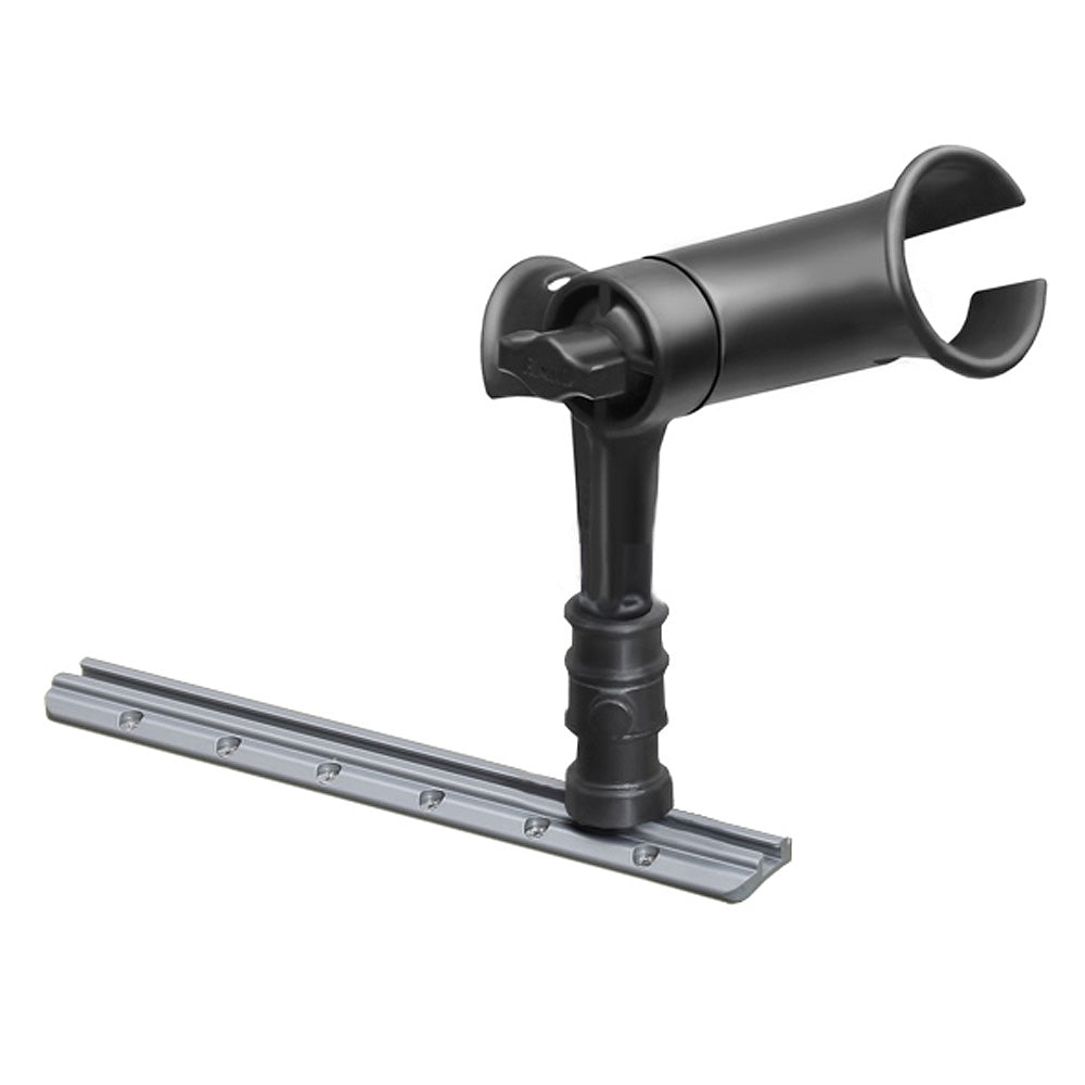 Portacañas RAM Mount RAM Tube Jr. con poste de 4" y base de montaje en riel Adapt-A-Post